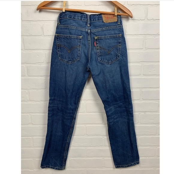 Levis Distressed 502 Regular Taper Leg Jeans SZ 8 - Picture 2 of 5